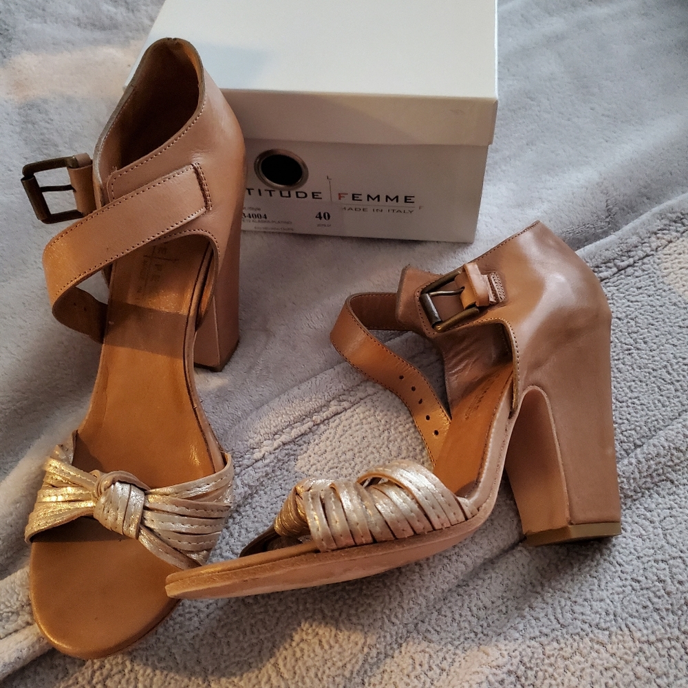 Nordstrom Latitude Femme Alaska Platino Block Heels